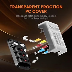 Compact LED Indicator Fuse Block with 6 Circuits – 30 Amps for Easy Installation
