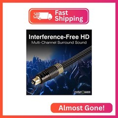 FosPower 24K Gold Plated Toslink Digital Fiber Optical Audio Cable (S/PDIF) – [Z