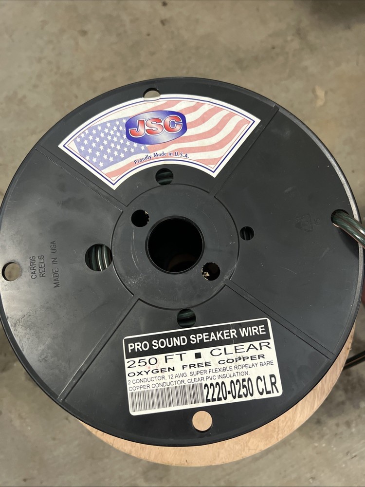 JSC 12 AWG Oxygen-Free Copper (OFC) Speaker Wire – Approx. 225 Ft – Made in USA