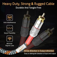 2 Pack 0.5m / 1.64Ft HiFi Audiophile RCA to RCA Cable, Male to Male with Gold…