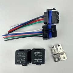 2Pcs Relays Switch 5Pin Harness Socket 12VDC 40A Waterproof Automotive Car SPDT