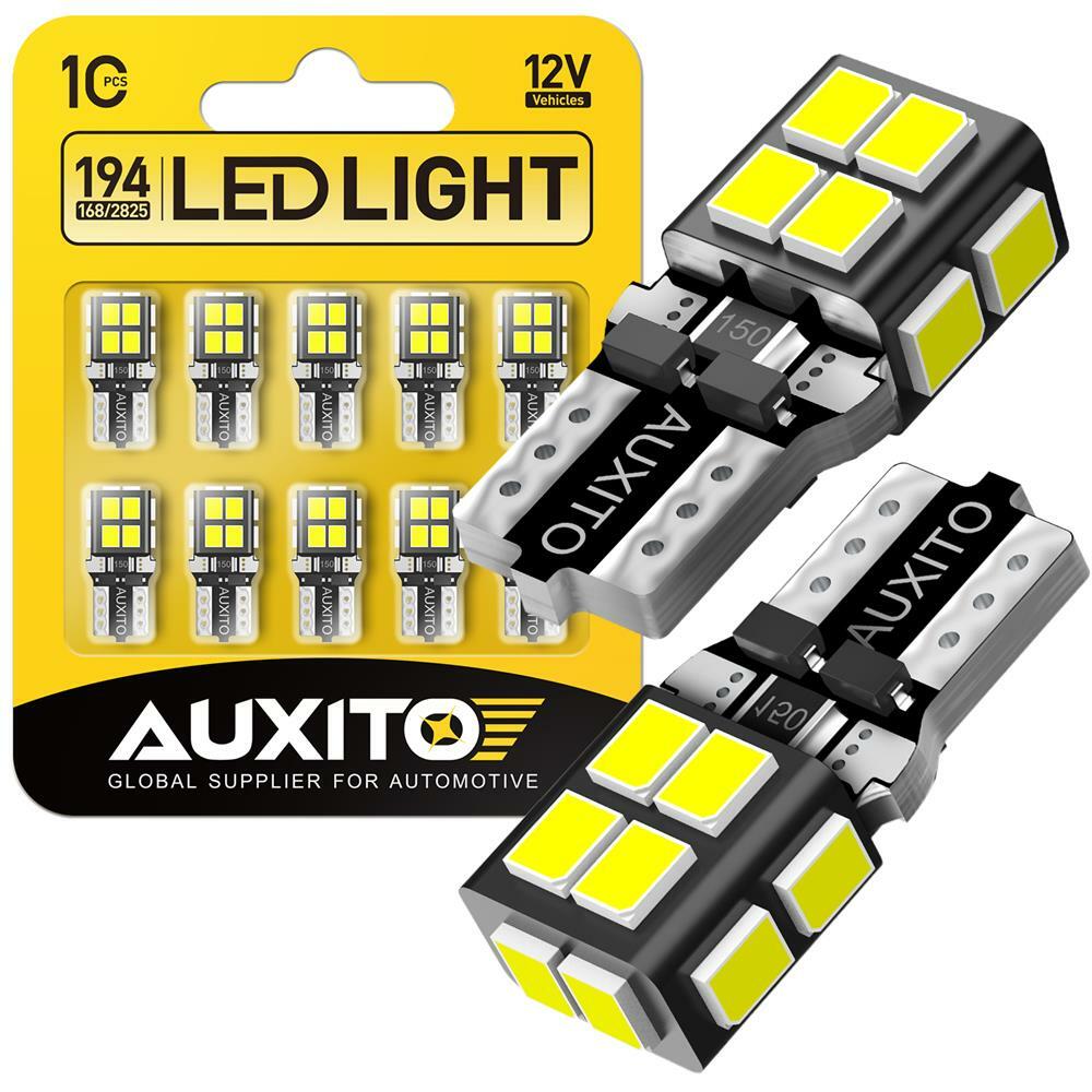 10X AUXITO 194 2825 T10 168 Interior License Plate LED Light Bulb Super Bright