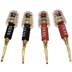 CESS-220 Pin Banana Plug to 4Mm Female Banana Jack/Speaker Wire, 4 Pack