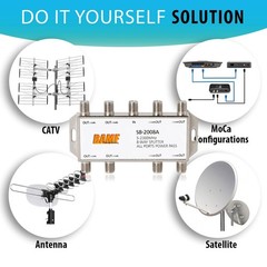 BAMF 8 Way Coaxial Cable Splitter, Bi-Directional Coax MoCA 5-2300MHz, RG6…