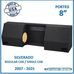 8″ dual ported sub box 07 – 25 chevy silverado regular-cab Subwoofer Enclosure