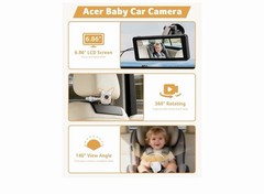 Gadget 6.86″ IPS LCD Rear View Monitor Kit Night Vision 360° Rotating