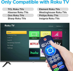 2PC Backlit Remote for Roku TV TCL/Hisense/Philips/Onn/Element/Sharp/Westinghous