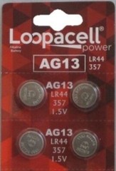 LR44 BATTERY (4 piece) LR44 357 A76 L1154 AG13 357 Alkaline Loopacell Battery
