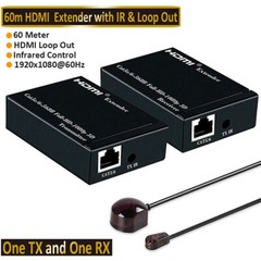 HDMI Extender up to 200ft over Cat5 Cat6 Ethernet Network LAN Cable 60m 1080P