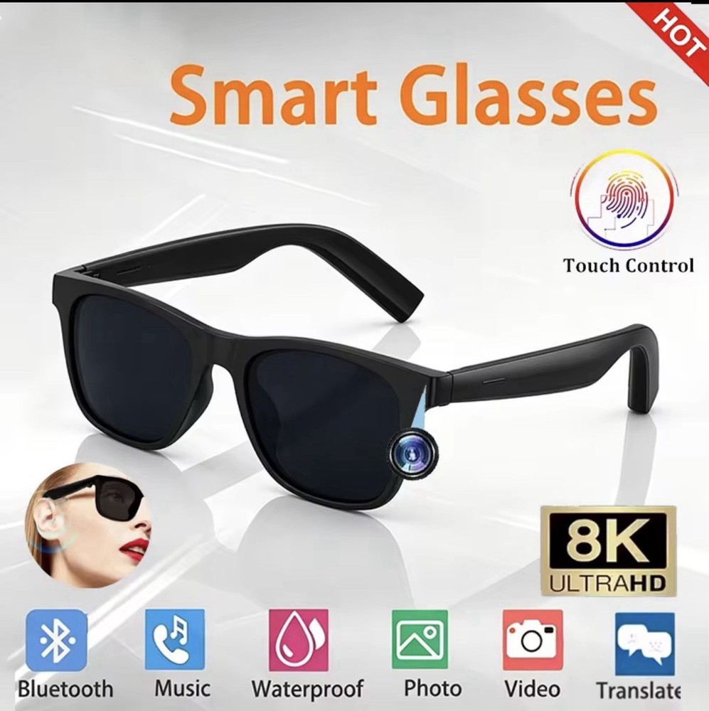 AI Smart Glasses Touch Control Music Wireless Bluetooth Sunglasses