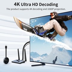 4K Wireless HDMI Transmitter&Receiver with Wireless HDMI Converter Dongle Adapt