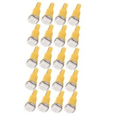 20 Pack T5 58 70 73 74 Dashboard Gauge 1-SMD 5050 LED Wedge Lamp Bulbs yellow