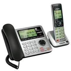 VTech CS6649 DECT 6.0 Expandable Corded Cordless Phone with Answering System