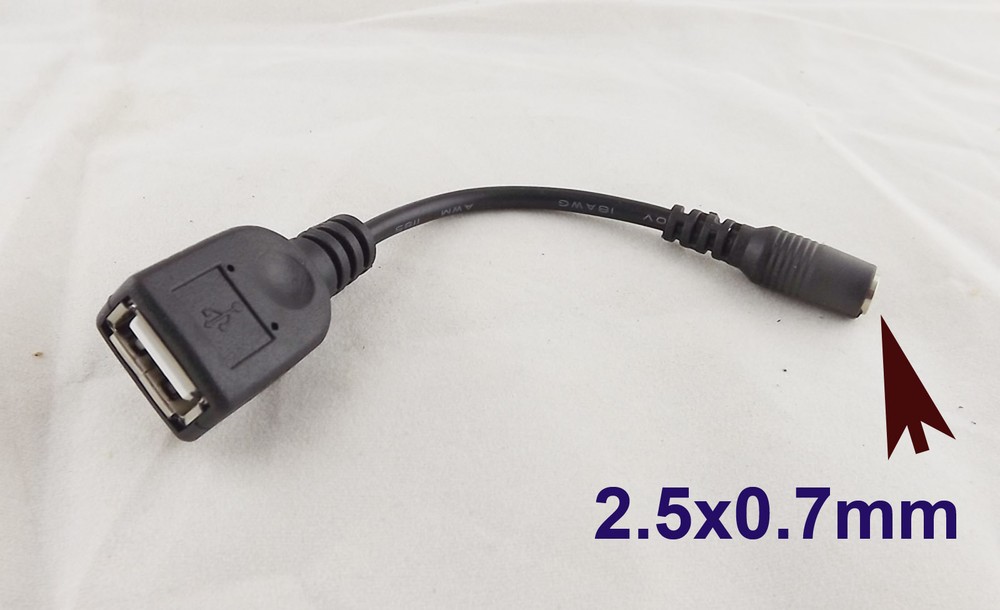 USB 2.0 A Female To 2.5×0.7mm Female DC Tip Power Adapter Converter Cord Cable