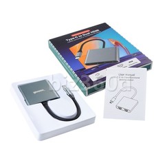 USB 3.0 Type C to Dual HDMI Adapter DisplayLink Mirror Dual 4K@30Hz Monitor Hub