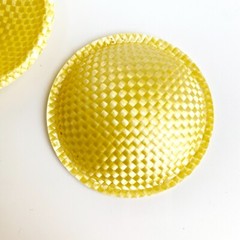 Pair 58mm Yellow Dome SPEAKER DUST Caps Covers For Bass / Woofer Repair