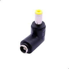 2Pcs DC Power Connector Adapter 90 Degree Angle 5.5mm x 2.5mm Male Plug black