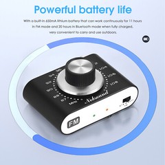 Mini 87-108Mhz FM Radio Tuner Portable Stereo Bluetooth 5.0 Receiver for Speaker