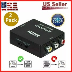 2 x RCA AV to HDMI HD Converter Composite CVBS Audio Video Adapter Wii NES SNES