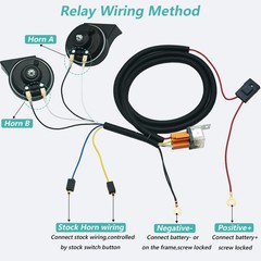 Universal Horn Wiring Harness Kit for 12V Vehicles, 2 Horn Splitter Converter