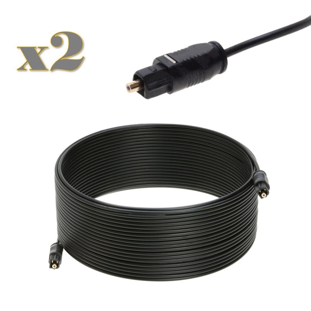 2-Pack – 50FT Toslink Digital Optical Audio Cable SPDIF Fiber Optic Sound Cord