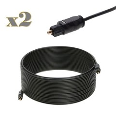 2-Pack – 50FT Toslink Digital Optical Audio Cable SPDIF Fiber Optic Sound Cord