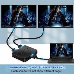 HDMI Splitter 1 in 2 out 4K, HDMI Splitter 1 To 2 Amplifier For Full HD 1080P 3D
