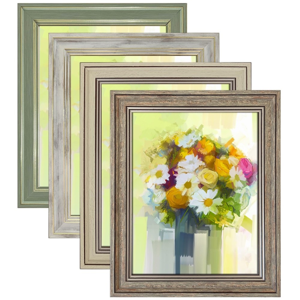 LUCKYLIFE 5×7 Picture Frame Set of 4, Rustic Farmhouse 5×7, Mix Color