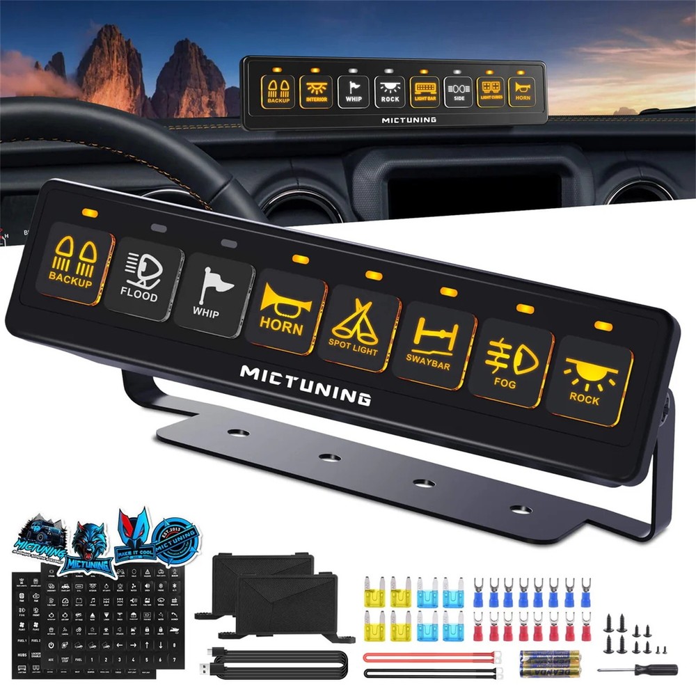 Wireless 8 Gang Switch Panel – LED Light Bar Power Control Remote Circuit Box US