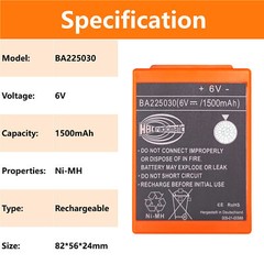 3 Pcs 1500mAh BA225030 6V Ni-Mh Battery For HBC Crane Remote Pump Truck Battery