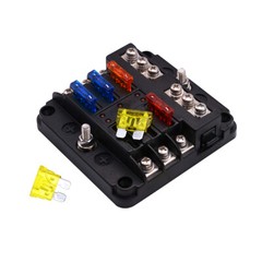 6 Way 12V 24V Auto Car Power Distribution Blade Fuse Holder Box Block Panel