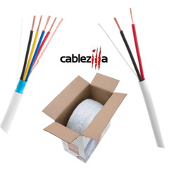 Alarm Security Cable Burglar Fire Wire SOLID Unshielded/Shielded White 500ft