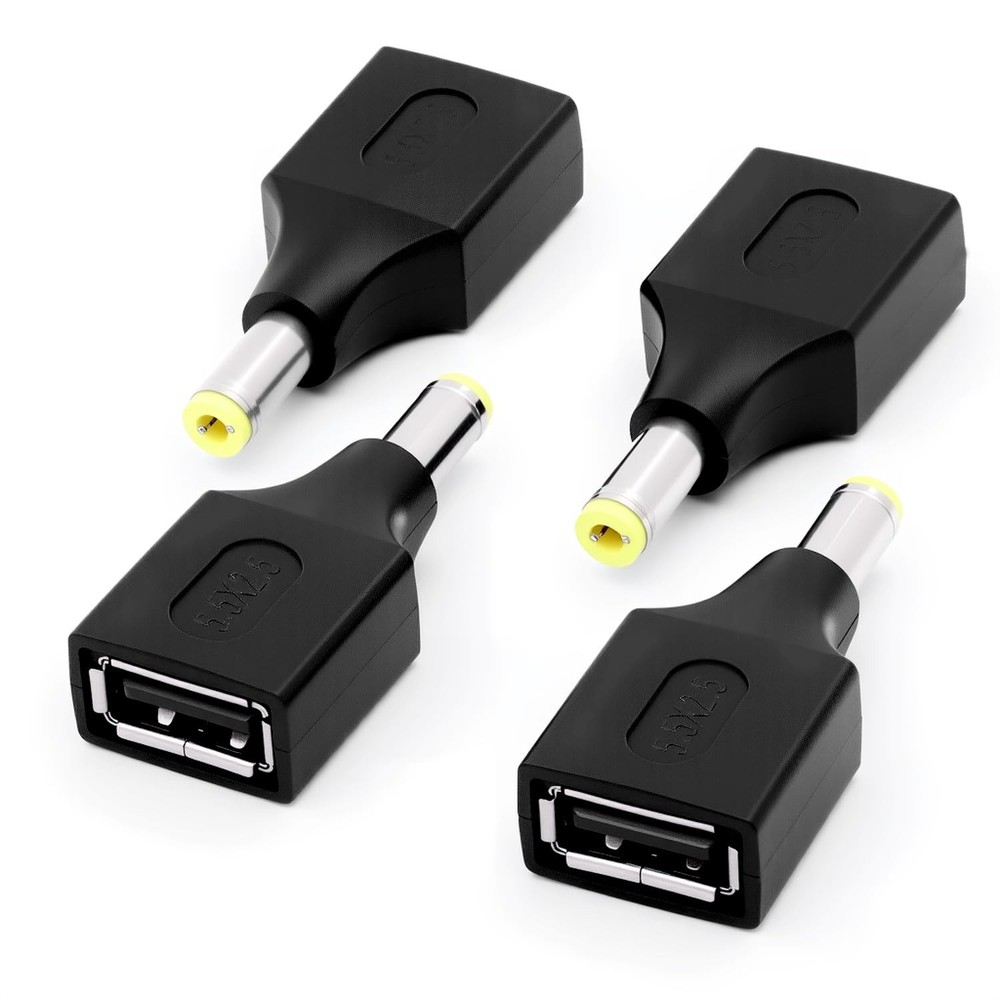 Danfetsoy USB 2.0 A Female to DC 5.5 x 2.5mm Male Power Adapter 5V 3A Fast Ch…