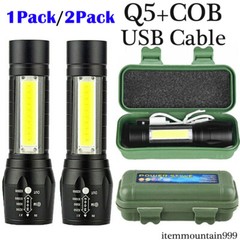 USB Rechargeable 99000000LM LED Flashlight Super Bright COB Torch Tactical Light