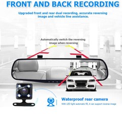 1080P HD Rearview Mirror Car DVR Dual Dash Cam Camera Front Rear Video Recorder