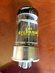 Sylvania 6080 Vacuum Tube, Triple Mica, Ceramic Base code DA EBC Tests GOOD USA