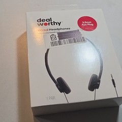 Deal Worthy Wired Headphones On-Ear Ear-Pad, Adjustable Headband, 3.5mm Black