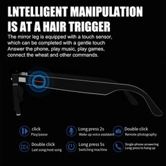 New Touch Smart Camera Glasses With Mic 4K HD Waterproof Bluetooth 5.0 USB Photo