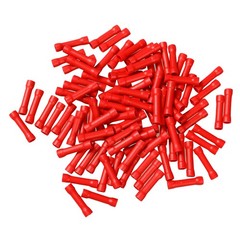 100Pcs Butt Wire Connectors Crimp Terminals Electrical 22-18 AWG Red NEW