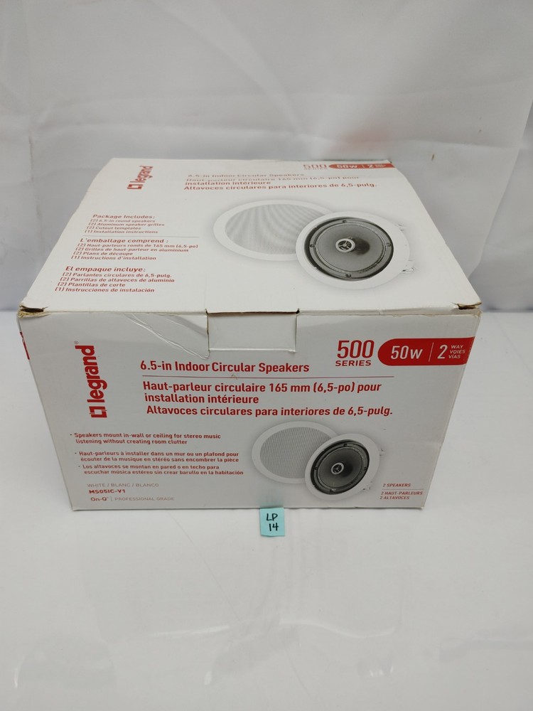 Legrand 500 Series 6.5″ 50W In- Wall Or Ceiling Speaker White (MS05IC-V1)