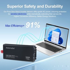 2000W Pure Sine Wave Inverter 12V DC to 120V AC Converter Remote Power Inverter