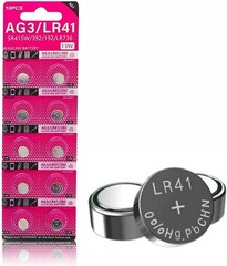 10x 1.55V Alkaline AG3/LR41 Button Cell Batteries – Mercury-Free Power Source