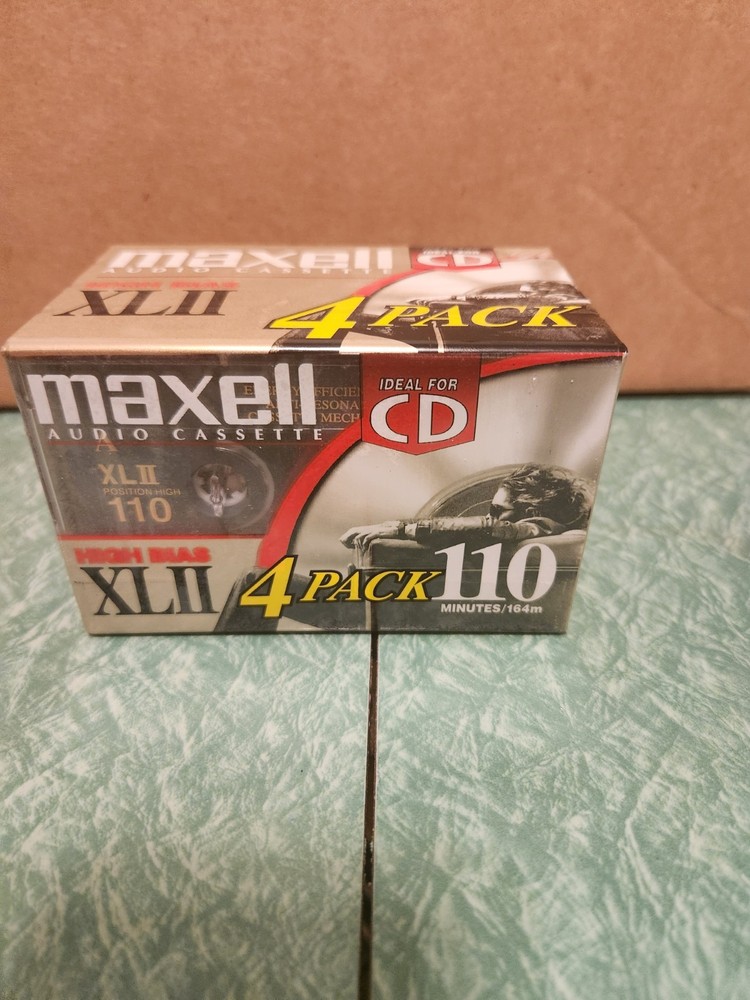 4 Pack of Maxell XLII 110 Minutes High Bias Blank Audio Cassette Tapes