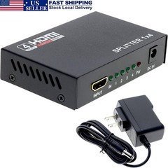 HDMI Splitter 1 in 4 Out HDMI Video Splitter Duplicate/Mirror Screen Monitor HD