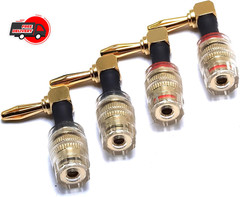 WJSTN Banana Plug to 4mm Female Jack Adapter, Speaker Audio Connectors, 4-Pack