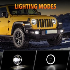9in LED HEADLIGHTS HALO LED FOG LIGHT COMBO FOR JEEP WRANGLER JL JT 2018-2024