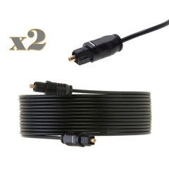 2-Pack – 25FT Toslink Digital Optical Audio Cable SPDIF Fiber Optic Sound Cord