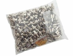 100pcs RG59 BNC Male Crimp On Connector Adapter Coaxial Cable for Security CCTV