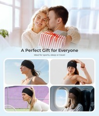 Mesh Black Bluetooth 5.4 Sleep Headphones Wireless Headband Sports Gadgets