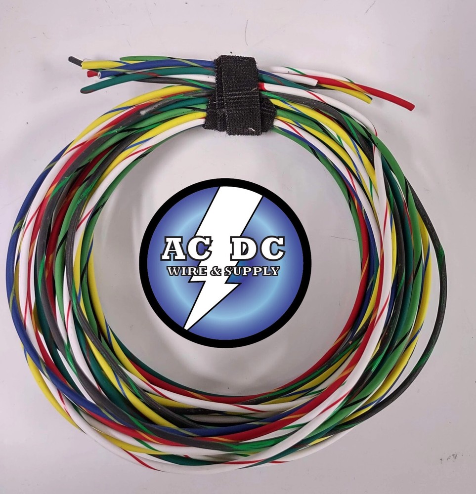 LOT (C) 16 AWG GXL HIGH TEMP AUTOMOTIVE POWER WIRE 8 STRIPED COLORS 5 FT EA